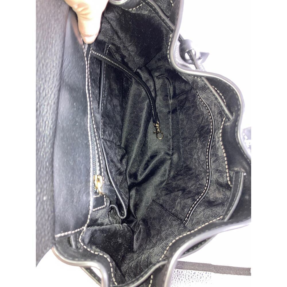 MICHAEL KORS, MEDIUM BLACK PEBBLED LEATHER BACKPACK - Picture 12 of 16